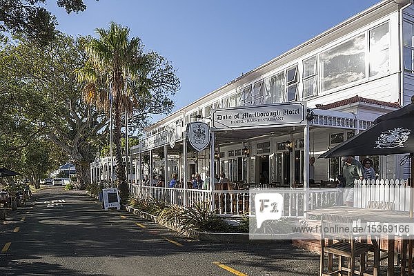 Promenade von Russel mit dem Duke of Marlborough Hotel,  Far North District,  Northland,  Nordinsel,  Neuseeland,  Ozeanien