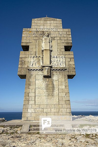 Camaret-sur-mer Pointe de Pen-Hir Das Denkmal für die Bretonen des freien Frankreichs Departement Finistere Bretagne Frankreich Europa