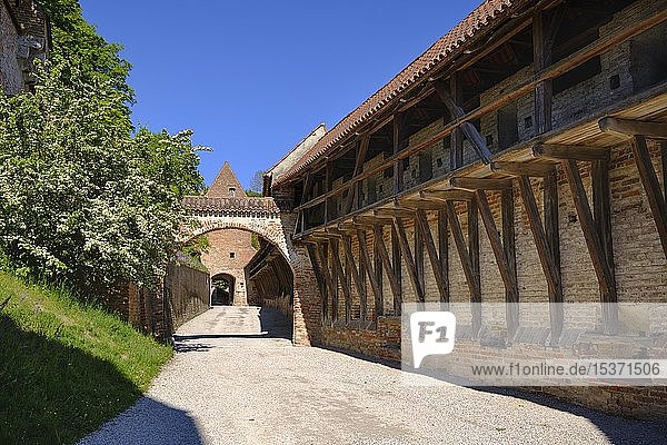 Battlement walk and outer gatekeeper's house Trausnitz Castle Landshut Lower Bavaria Bavaria Germany Europe
