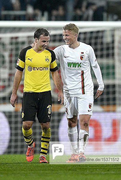 Brüder Mario Götze Borussia Dortmund BVB und Felix Götze FC Augsburg FCA WWK Arena Augsburg Bayern Deutschland Europa