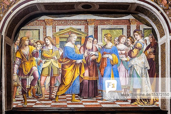 Hochzeit der Jungfrau Maria  Fresko von Bernardino Luini  Frührenaissance  Santuario della Beata Vergine dei Miracoli  Saronno  Provinz Varese  Lombardei  Italien  Europa