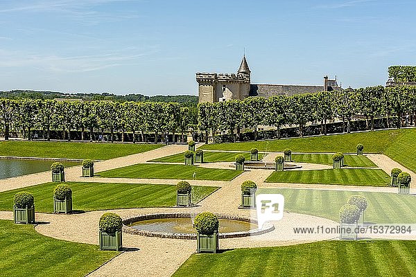 Chateau de Villandry and its gardens  Indre-et-Loire department  Centre-Val de Loire  France  Europe
