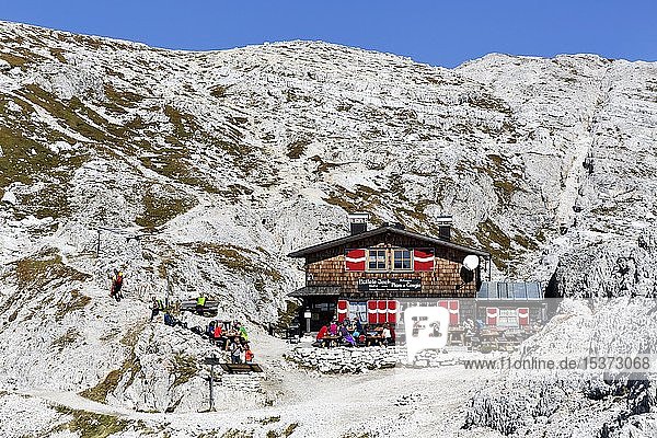 Berghütte Büllelejochhütte Rifugio Pian di Cengia Sextener Dolomiten Naturpark Drei Zinnen Dolomiten Südtirol Italien Europa