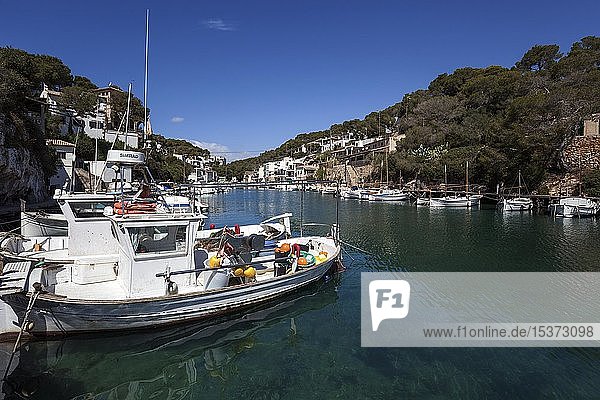 Fishing boats in the port of Cala Figuera  Majorca  Balearic Islands  Spain  Europe