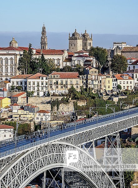 Ponte Dom Luís I  elevated view  Porto  Portugal  Europe
