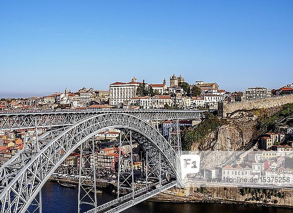 Ponte Dom Luís I  elevated view  Porto  Portugal  Europe