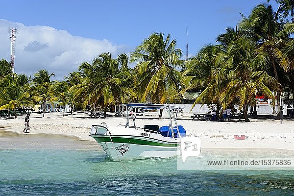 Boot am Strand  Fischerdorf Mano Juan  Insel Isla Saona  Parque Nacional del Este  Dominikanische Republik  Mittelamerika