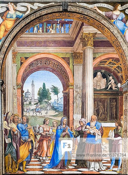 Circumcision of Jesus in the Temple  fresco by Bernardino Luini  Early Renaissance  Santuario della Beata Vergine dei Miracoli  Saronno  Province of Varese  Lombardy  Italy  Europe