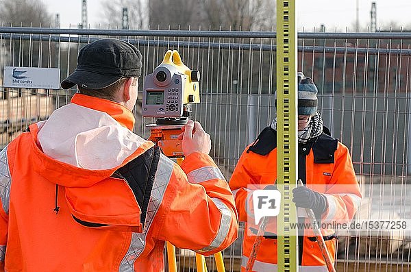 Surveying work  Hamburg  Germany  Europe