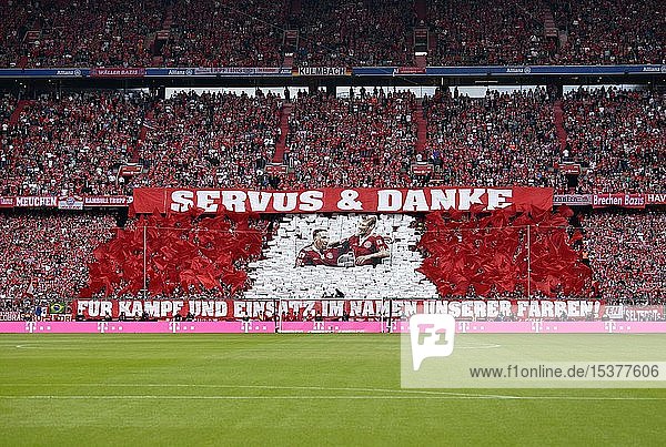 Fanchoreographie zur Verabschiedung von Franck Ribery und Arjen Robben FC Bayern München Allianz Arena München Bayern Deutschland Europa