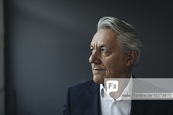 Portrait of a senior businessman looking away