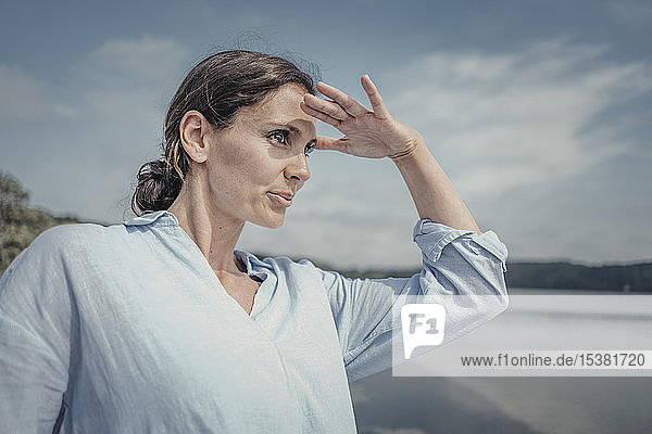 Woman looking at the sea  portrait