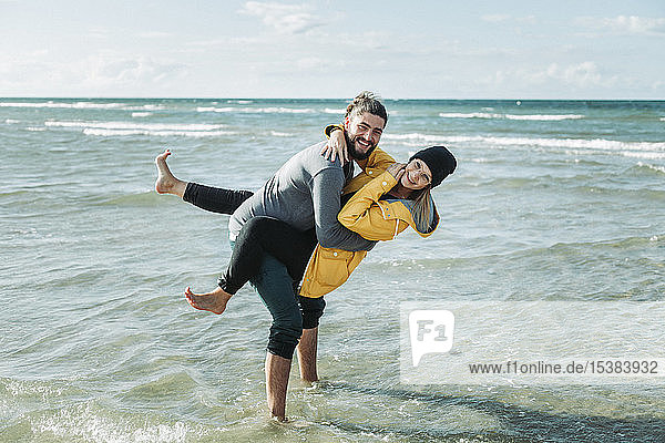 Happy couple at the beach