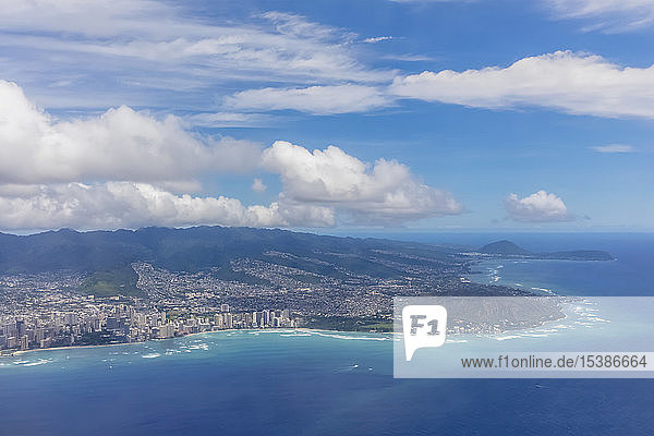 USA  Hawaii  Oahu  Honolulu  Waikiki Beach  Aerial view