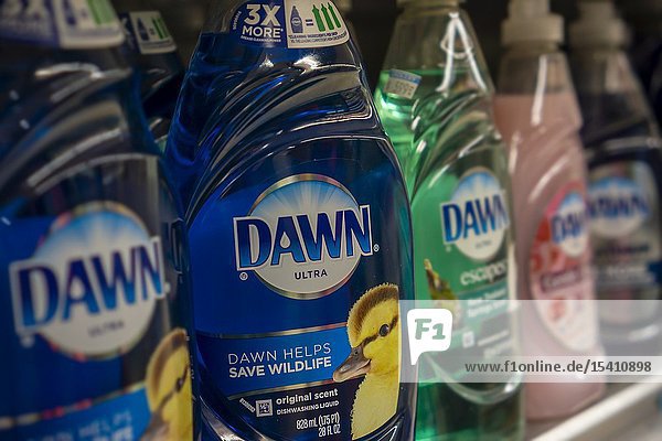 Bottles of Procter & Gamble's Dawn dishwashing detergent in a supermarket in New York on Tuesday January 22 2019. (© Richard B. Levine).
