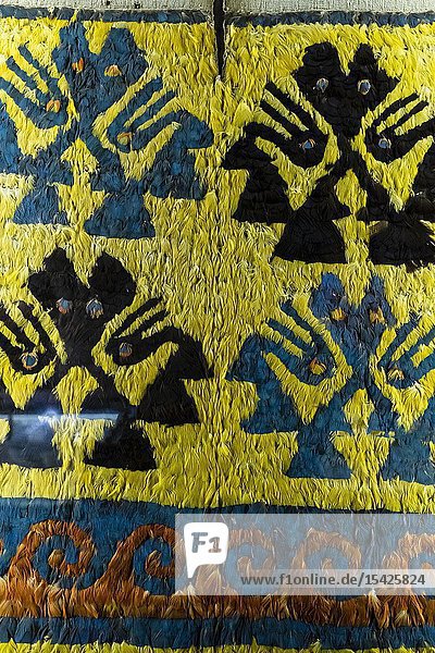 Peruvian pre-Columbian textile Sihuas culture (500 BC to 650 AC). Amano museum Lima Peru.
