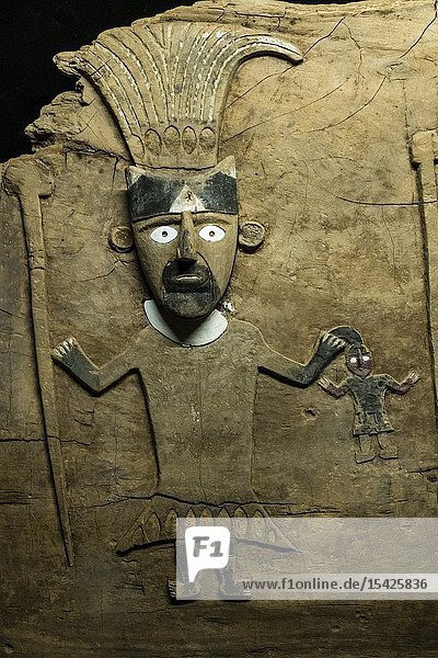 Peruvian pre-Columbian ceramics Chancay culture (1200 to 1470 AC). Amano museum Lima Peru.