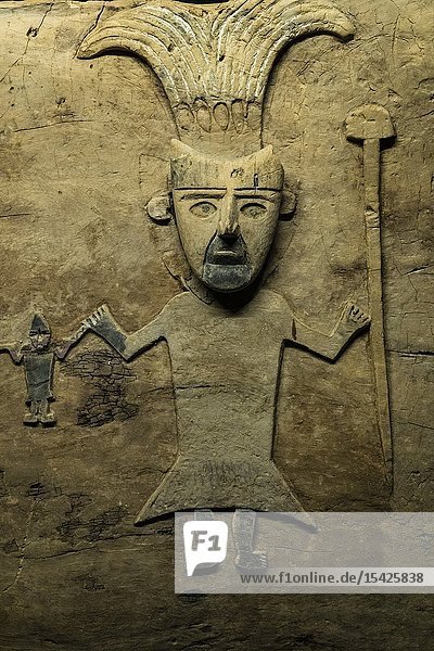 Peruvian pre-Columbian ceramics Chancay culture (1200 to 1470 AC). Amano museum Lima Peru.