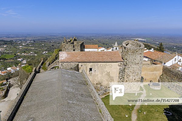 View of castle of Castelo de Vide from the keep, Portalegre District, Alentejo Region, Portugal.