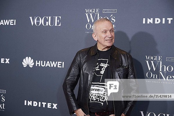 Jean Paul Gaultier attends 'Vogue Who's On Next' Madrid Photocall at Gran Maestre Theatre on May 23 2019 in Madrid Spain