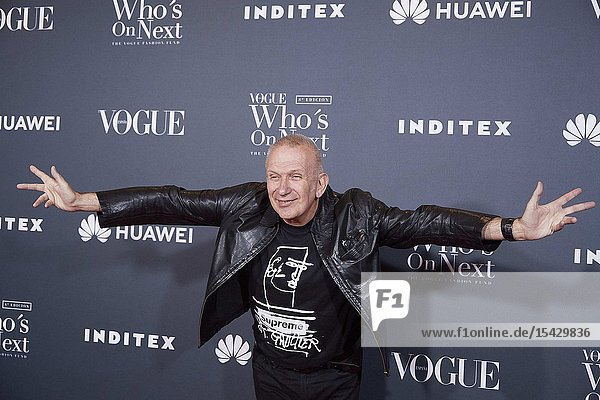 Jean Paul Gaultier attends 'Vogue Who's On Next' Madrid Photocall at Gran Maestre Theatre on May 23 2019 in Madrid Spain