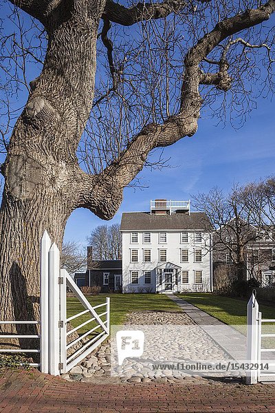 USA New England Massachusetts Nantucket Island Nantucket Town historic house detail.