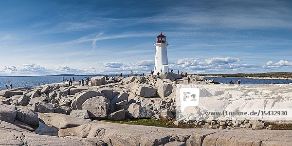 Canada Nova Scotia Peggy's Cove fishing village on the Atlantic Coast Peggys Cove Lighthouse.