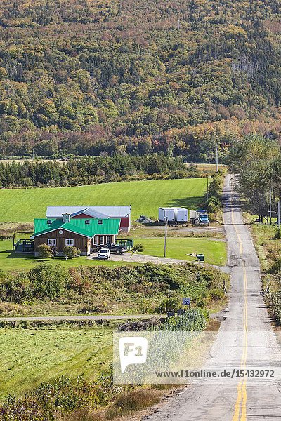Canada Nova Scotia Margaree Harbour village road.