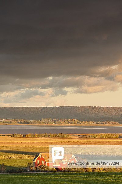 Canada Nova Scotia Annapolis Valley Grand Pre farm dawn.