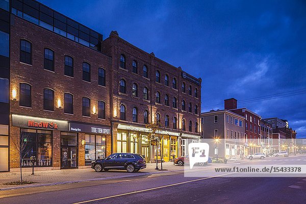 Canada Prince Edward Island Charlottetown Queen Street dawn.