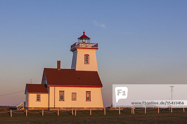 Canada Prince Edward Island Wood Islands Wood Islands Lighthouse sunset.