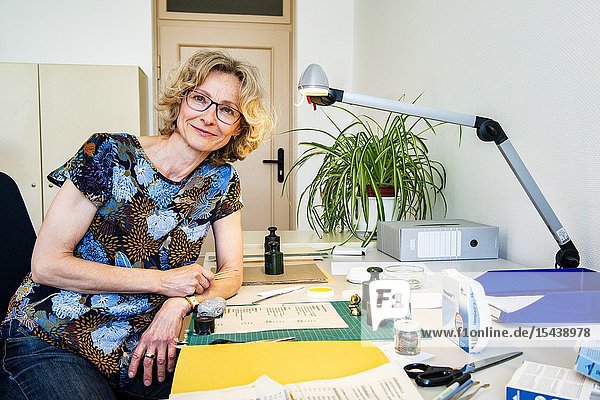 Berlin Germany. Some 30 years after the Berlin Wall fell federal authorities are still reconstructing damaged archives of the former Stasi Intelligence Service then part of the MfS.