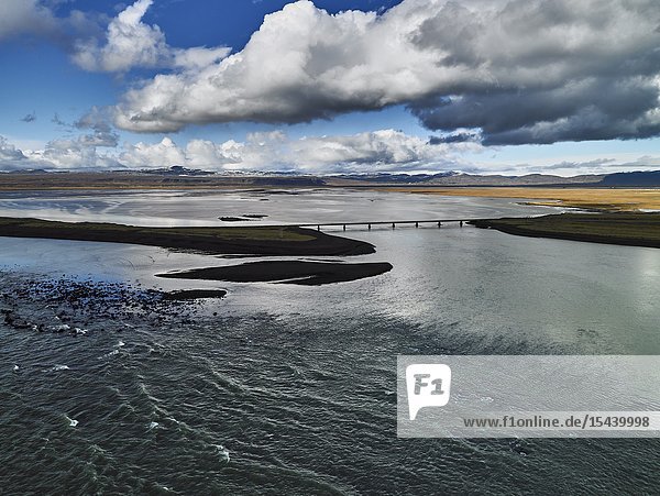 Coastline Sellfoss South Coast Iceland. This image is shot from a helicopter.
