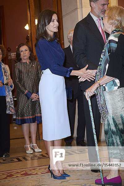 Queen Letizia of Spain attends the Presidency of the Plenary of the Royal Spanish Academy at Real Academia on June 13 2019 in Madrid Spain