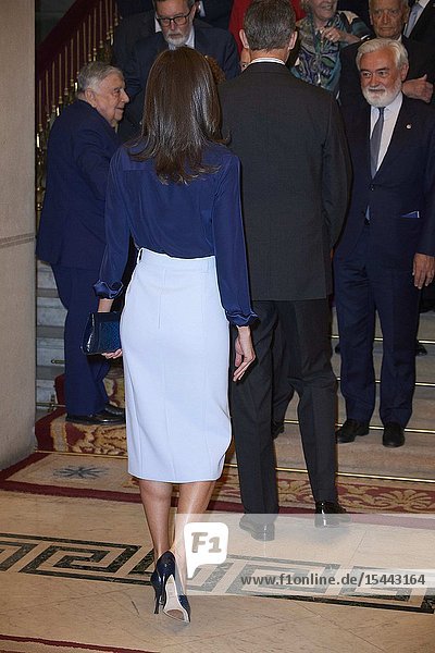 Queen Letizia of Spain attends the Presidency of the Plenary of the Royal Spanish Academy at Real Academia on June 13 2019 in Madrid Spain