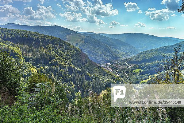Panorama of Todtnau in Southern Black Forest  Germany  Wiesental valley.