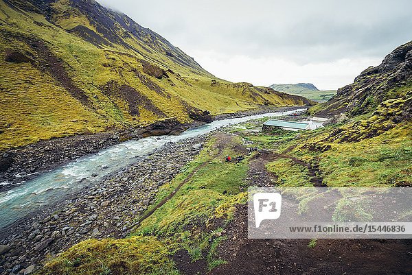 Abandoned Seljvavellir pool in southeast part of Iceland.