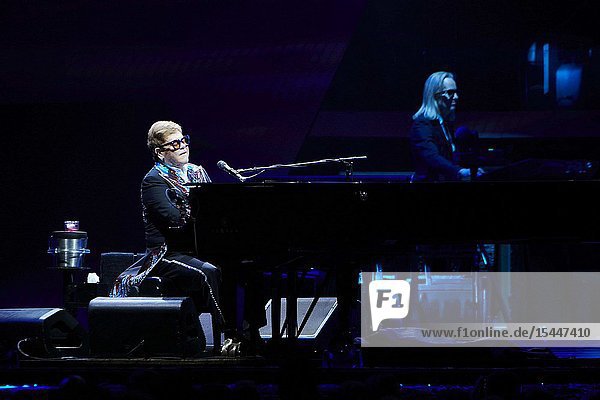 Sir Elton John during Farewell Yellow Brick Road the final tour at WiZink Center on June 26 2019 in Madrid Spain
