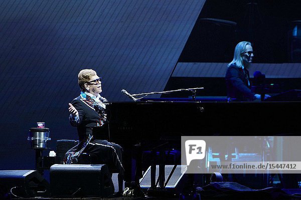 Sir Elton John during Farewell Yellow Brick Road the final tour at WiZink Center on June 26 2019 in Madrid Spain