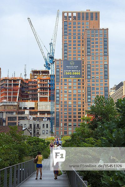 The High Line is a 2. 33 km elevated linear park  greenway and rail trail following the path of railway on Manhattanâ.s West Side in New York City.
