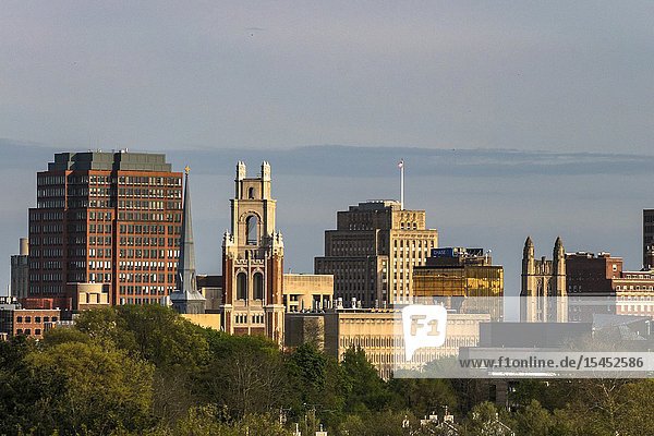 New Haven Connecticut USA The city skyline and Yale University.