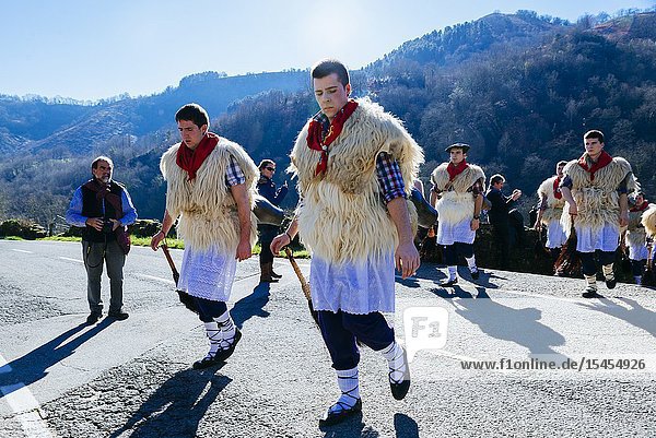 A Joalduna is a traditional character of the culture of Navarre especially in some small villages of the north of Navarre: Ituren and Zubieta. His function is to shake some cowbells to warn people about the arrival of the carnivals. Ituren - Zubieta. Navarre. Spain. Europe.