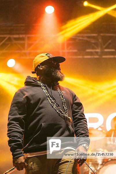 Madrid  Spain-July 5: Black Thought (MC) and Ahmir 'Questlove' Thompson of The Roots performs on stage at the Noches del Botanico festival on july 5  2019 in Madrid  Spain (Photo by Angel Manzano)