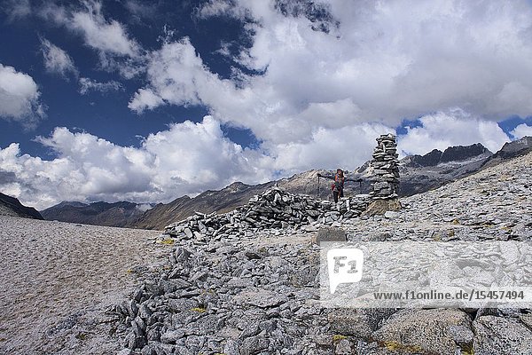 Crossing Paso Negroni on the Cordillera Real Travese Bolivia.