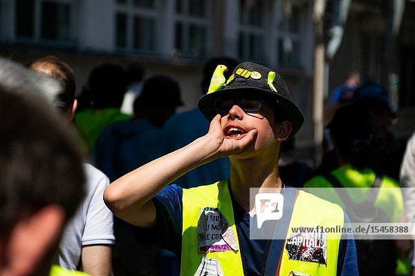 June 22 2019 - Act 32 of the Gilets Jaunes of the city of Paris. In this act they are pretending to block some important public structures of the city like metro or bus stations.