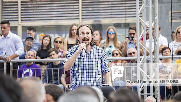 Las Palmas Gran Canaria Canary Islands Spain. 13th April 2019. Pablo Iglesias leader of Podemos party campaigns in Las Palmas the capital of Gran Canaria . ahead of the general election in Spain on 28th April 2019.