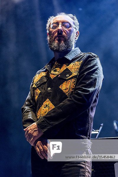 Madrid  Spain-June 22: Jota from Los Planetas band performs in concert at Noches del Botanico festival on june 22  2019 in Madrid  Spain (Photo by: Angel Manzano)