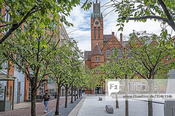 Oozells Square in background Ikon gallery Birmingham England.
