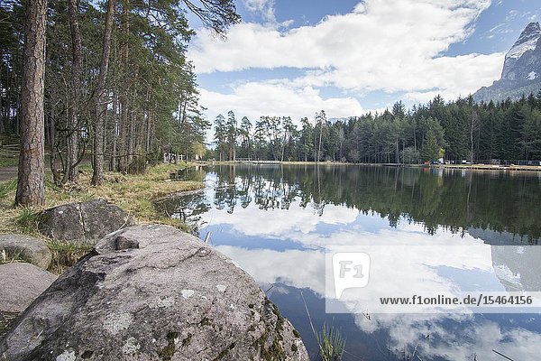 Fie lake Laghetto di Fie' - Sciliar Dolomiti Italian Alps.
