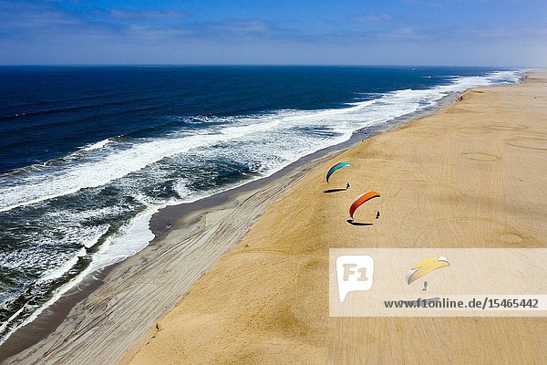 Paragliding at Dune near Henties Bay Henties Bay Namibia.